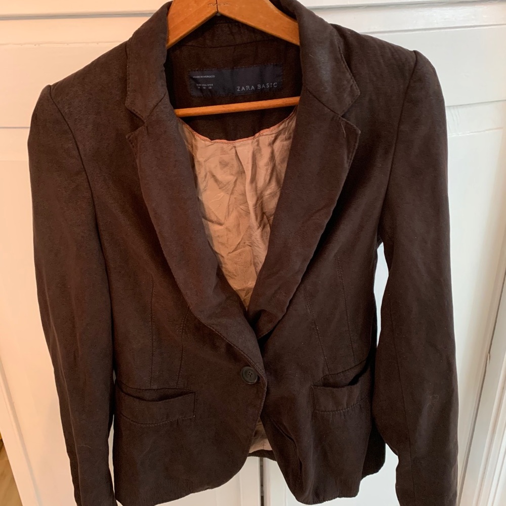 Zara brown suede blazer